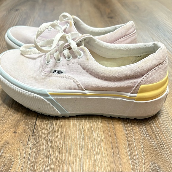 Vans Women's Sneakers in Soft Pink and Yellow - Picture 2 of 4